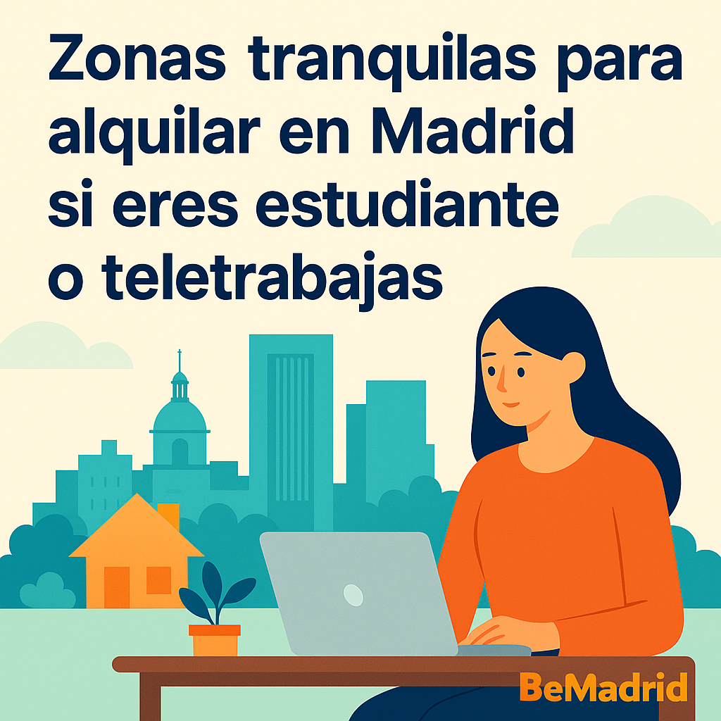Zonas tranquilas para alquilar en Madrid si eres estudiante o teletrabajas