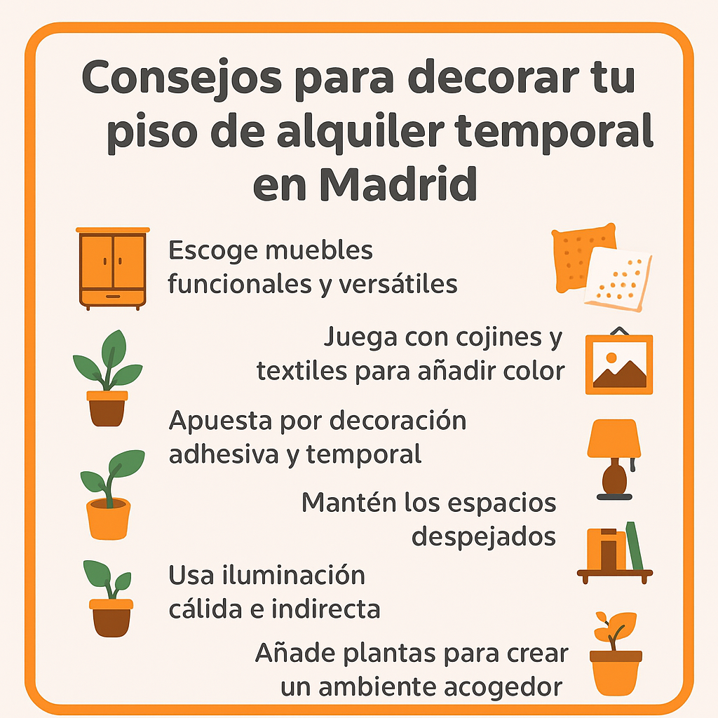 Cómo decorar tu piso de alquiler temporal en Madrid sin gastar de más