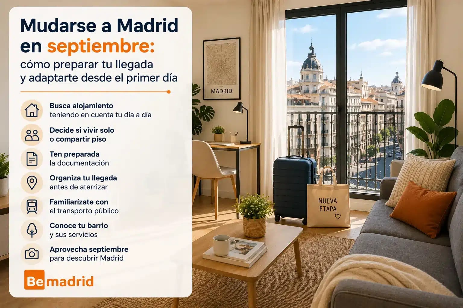 Mudarse a Madrid en septiembre: cómo preparar tu llegada y adaptarte desde el primer día