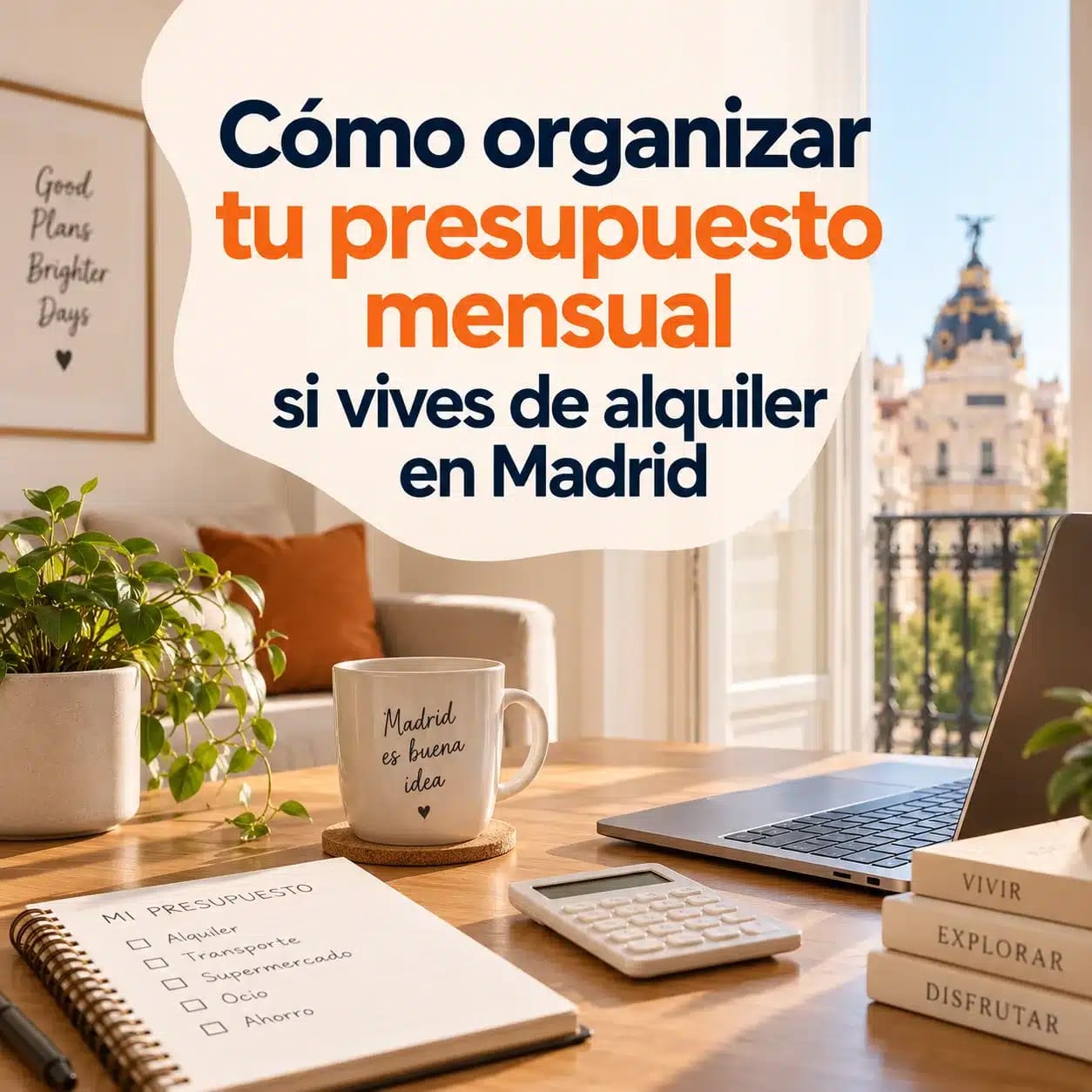 Cómo organizar tu presupuesto mensual si vives de alquiler en Madrid