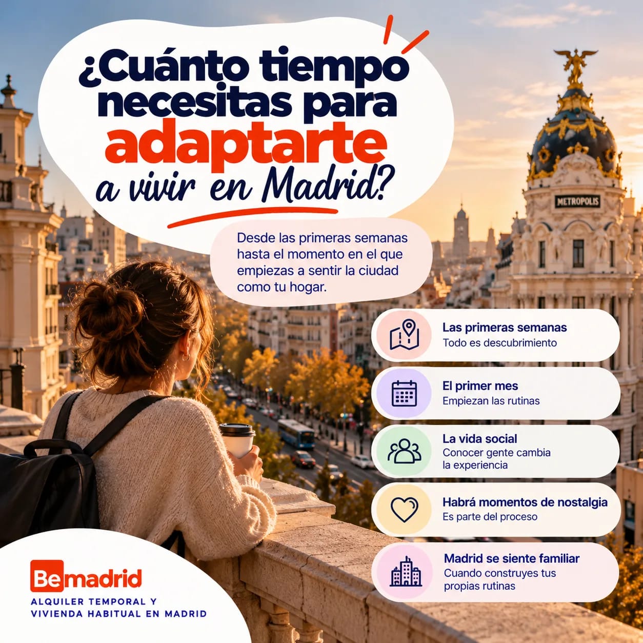 ¿Cuánto tiempo necesitas para adaptarte a vivir en Madrid?