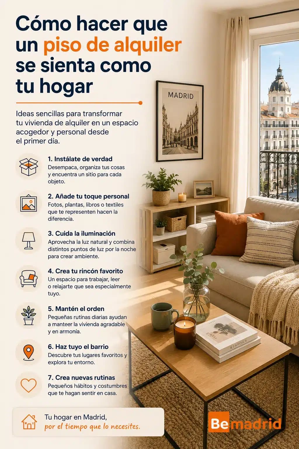 Cómo hacer que un piso de alquiler se sienta como tu hogar