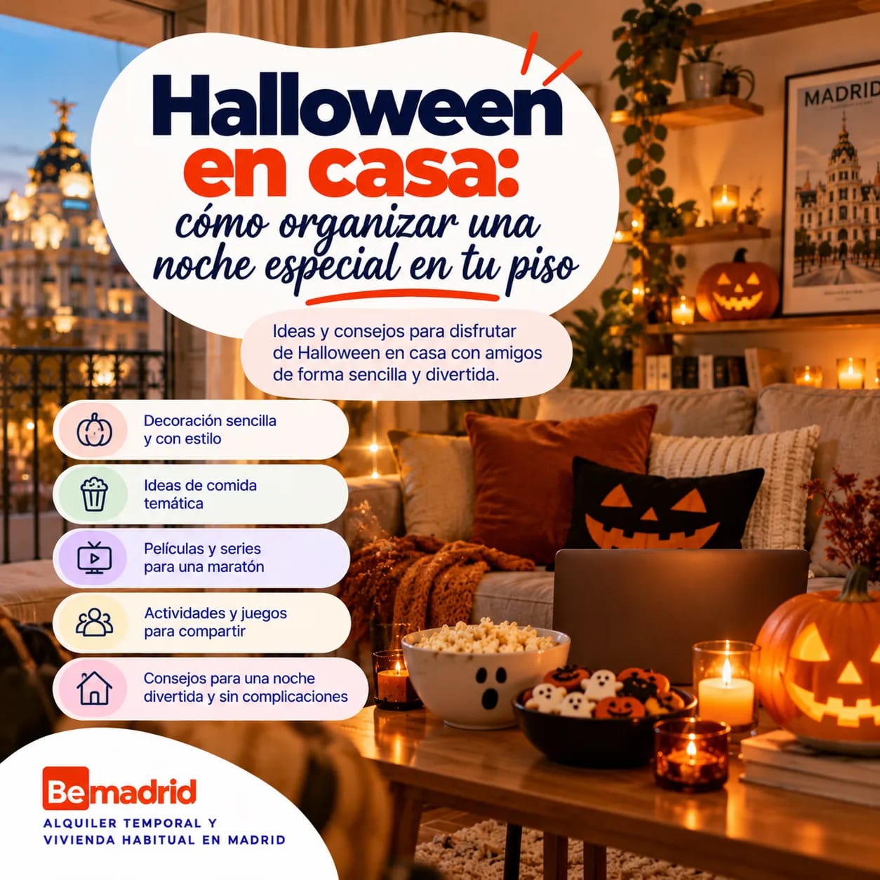 Halloween en casa: cómo organizar una noche especial en tu piso