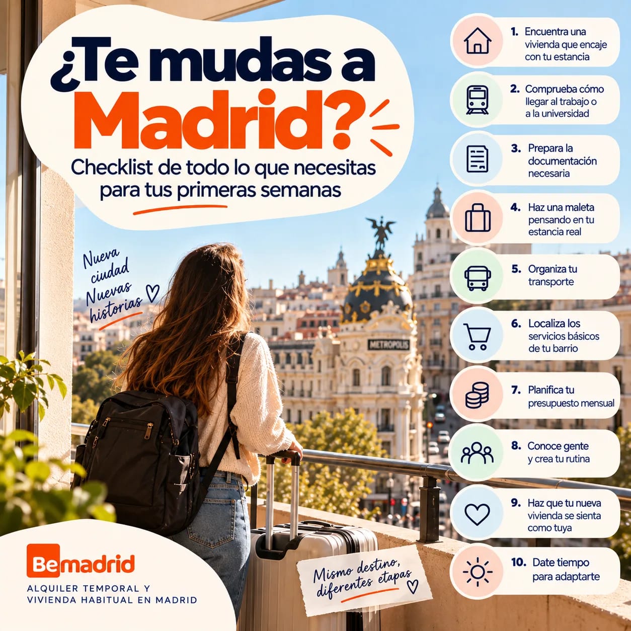 ¿Te mudas a Madrid? Checklist de todo lo que necesitas para tus primeras semanas