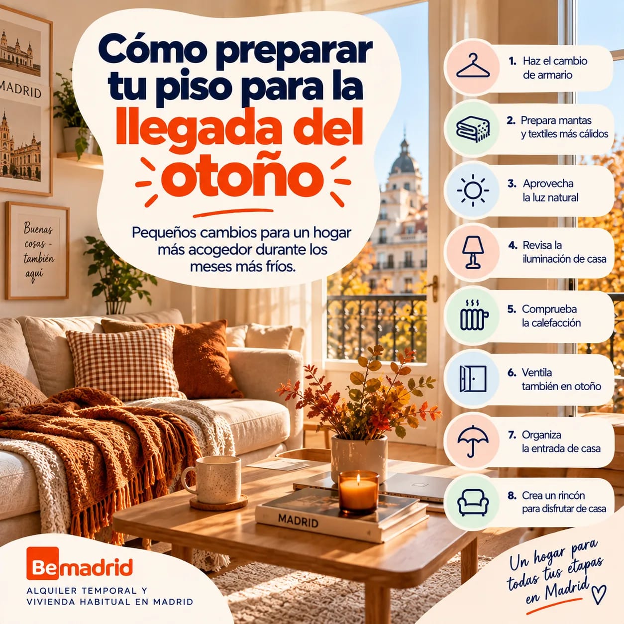 Cómo preparar tu piso para la llegada del otoño